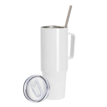 PYD Life 40oz Travel Mug Double Wall Stainless Steel Sublimation Blank Tumbler Custom Cup with Metal Handle